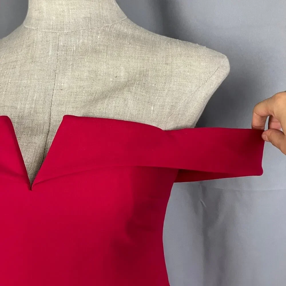 Likely Misisco Fuchsia Off Shoulder Gown Size 6 Trumpet Evening Prom Bridesmaid - Picture 4 of 11